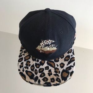 Leopard print pink dolphin strap back cap
